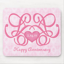 Dekoratives Herz personalisiertes Mousepad