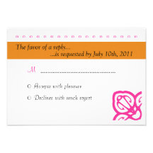 Dekoratives Hochzeit UAWG orange und rosa Individuelle Ankündigskarten
