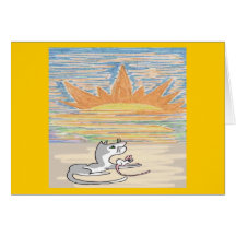 Delilah und Bertie passen den Sonnenuntergang auf Karten