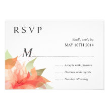 Deluxe UAWG orange Pfirsich mit Blumen Einladungen