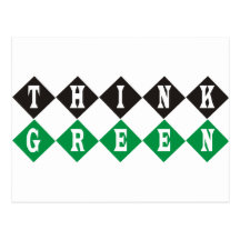 Denke ökologisch-Produkte u. Entwürfe! Postkarte