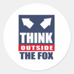 Denken Sie außerhalb des Fuchses Runde Sticker