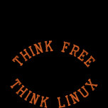 Denken Sie frei, denken Sie Linux bestickte hemden