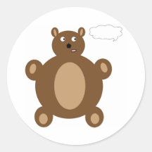 Denkende Teddybär-Aufkleber