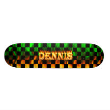Dennis-Skateboardfeuer und Flammenentwurf Personalisiertes Deck