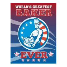 Der Bäcker-Gruß-Karten-Plakat der Welt beststes Postkarten