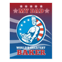 Der Bäcker-Gruß-Karten-Plakat meine Vati-Welt best Postkarte