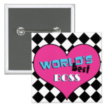 Der beste Chef der Welt - rosa Herz Button