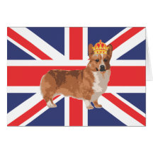 Der Corgi der Königin mit Kronen-und Gewerkschafts Grußkarte