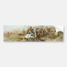 Der Custer Kampf durch Charles Marion Russell Autoaufkleber