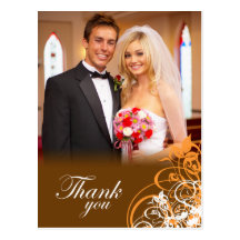 Der elegante orange wedding Wirbel dankt Ihnen Pos
