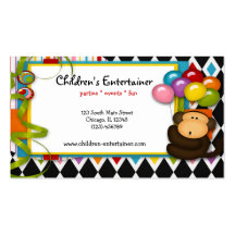 Der Entertainer der Kinder Visitenkartenvorlage