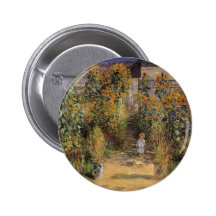 Der Garten des Künstlers bei Vetheuil durch Monet, Anstecknadelbuttons