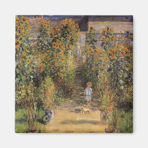Der Garten des Künstlers bei Vetheuil durch Monet, Kühlschrankmagnet