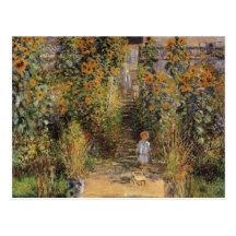Der Garten des Künstlers bei Vetheuil durch Monet, Postkarte
