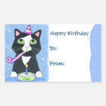 Der Geburtstags-Geschenk-Umbau-Aufkleber des Katze