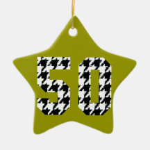 Der große Druck des Hahnentrittmuster-50 Weihnachtsbaum Ornament