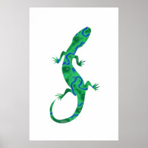 Der grüne Gecko Kunst-Deko Plakatdruck