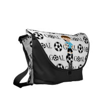 Der hellblaue Fußball-Junge 1 und das Weiß Stripes Kuriertasche
