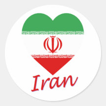 Der Iran-Flaggen-Herz Aufkleber