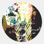 Der Joker-NeonMontage Runder Sticker