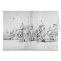 Der Kampf von Solebay, am 28. Mai 1672 Grußkarte