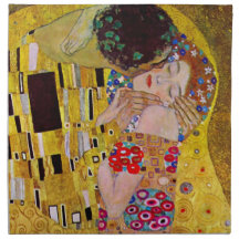 Der Kuss (Detail) durch Gustav Klimt Bedruckte Servietten