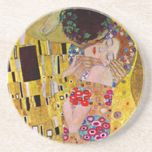 Der Kuss (Detail) durch Gustav Klimt Getränkeuntersetzer