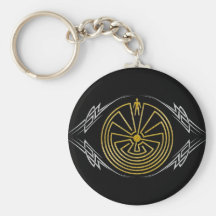 Der Mann im Labyrinth - Stammes- Goldsilber Schlüsselband