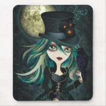 Der Mond Mousepad des Raben
