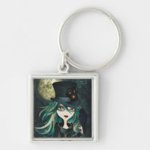Der Mond-Prämie Keychain des Raben Schlüsselanhänger