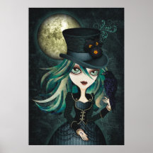 Der Mond-Wand-Kunst des Raben Plakatdrucke