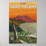 Der Mount Saint Helens - Spirit See - Reise-Plakat