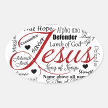 Der Name von Jesus Ovale Aufkleber