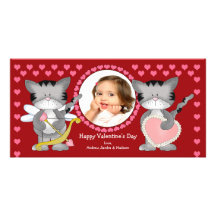 Der niedliche Tag Katzenvalentines Individuelle Foto Karten