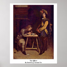 Der Offizier durch Borch D.J. Gerard Ter Plakatdrucke