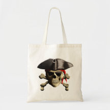Der Piratenflagge-Piraten-Schädel Leinentaschen