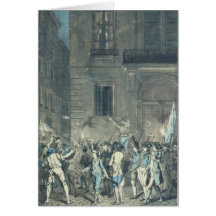 Der Pöbel, der die Straßen von Paris durchstreift Grußkarte