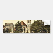 Der römische Bogen und die Kirche, AIX, Frankreich Autoaufkleber