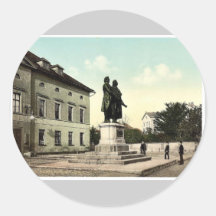 Der Schiller und das Goethe Monument, Weimar, Thur Sticker