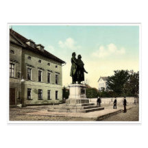 Der Schiller und das Goethe Monument, Weimar, Thur Postkarte