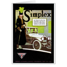 Der Simplexbetrieb - Vintage Automobil-Anzeige Grußkarten