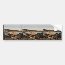 Der Strand, San Sebastián, Spanien Vintages Photoc Auto Sticker