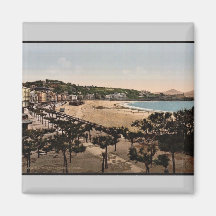 Der Strand, San Sebastián, Spanien Vintages Photoc Kühlschrankmagnet