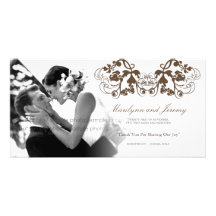 Der Vintage Blumen Chic blühen Hochzeit danken Ihn Photokartenvorlagen