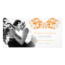 Der Vintage Blumen Chic blühen Hochzeit danken Ihn Bildkarte
