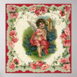Der Vintage Tag des Valentines, viktorianischer En Posterdrucke