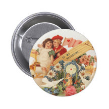 Der Vintage viktorianische Tag des Valentines, Kin Buttons