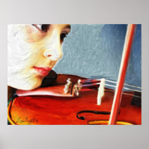 "Der Violinen-Student " Posterdrucke