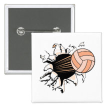 der Volleyball der Frauen, der durch zerreißt Anstecknadelbutton